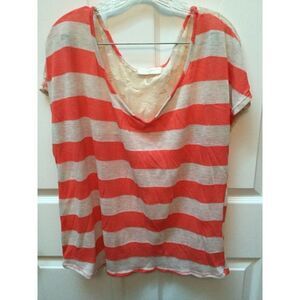 womens BLUSHED  orange striped  plus size top 2XL